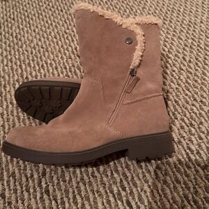 Clarks Opal Zip Womens Brown Suede Zipper Casual Dress Boots 8 Boho Festival